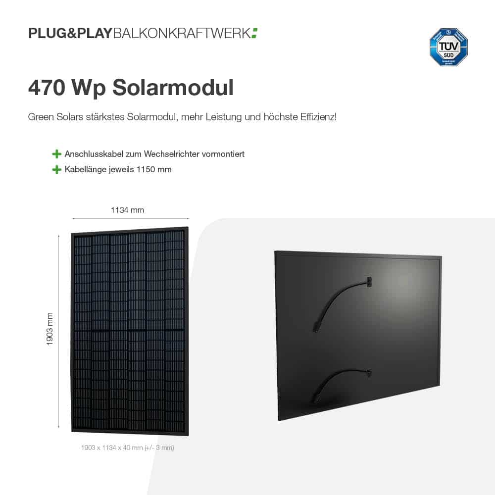 P24 - Solar Modul 470Wp Black - Pergola24